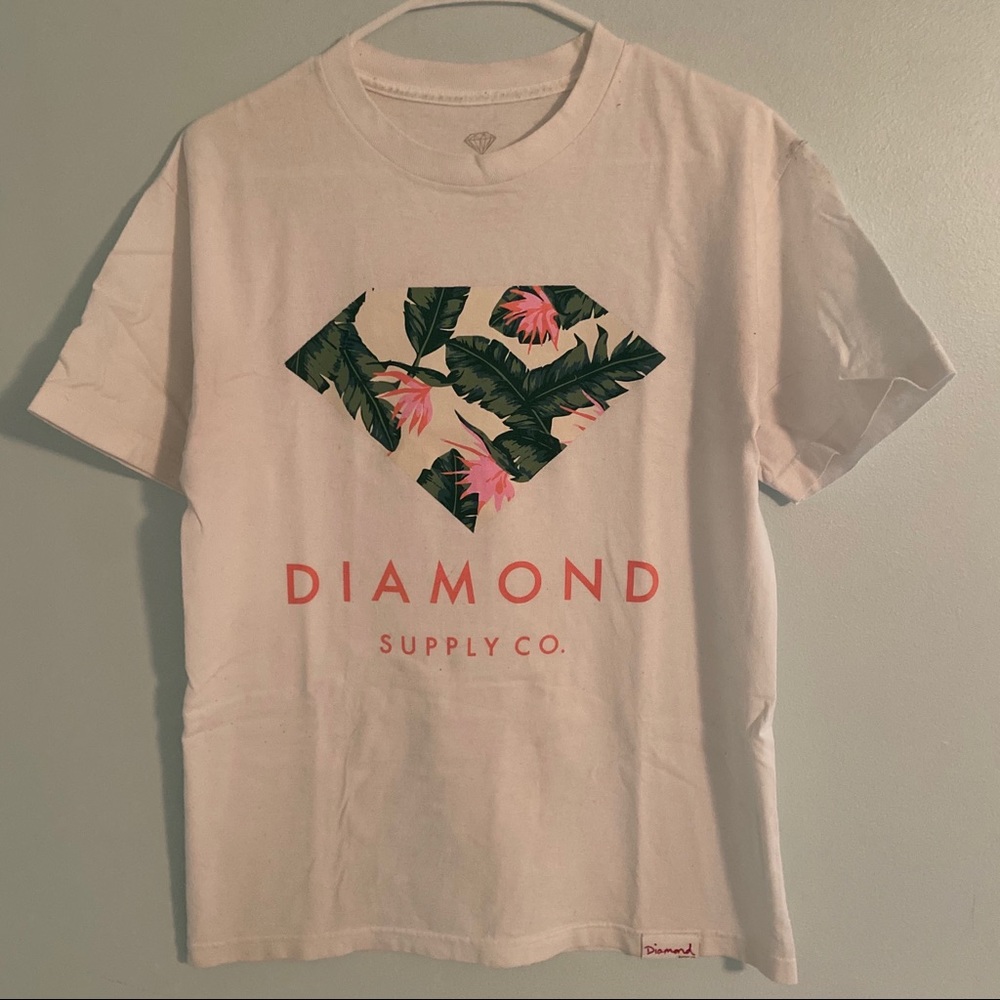 diamond supply co floral t shirt - size medium